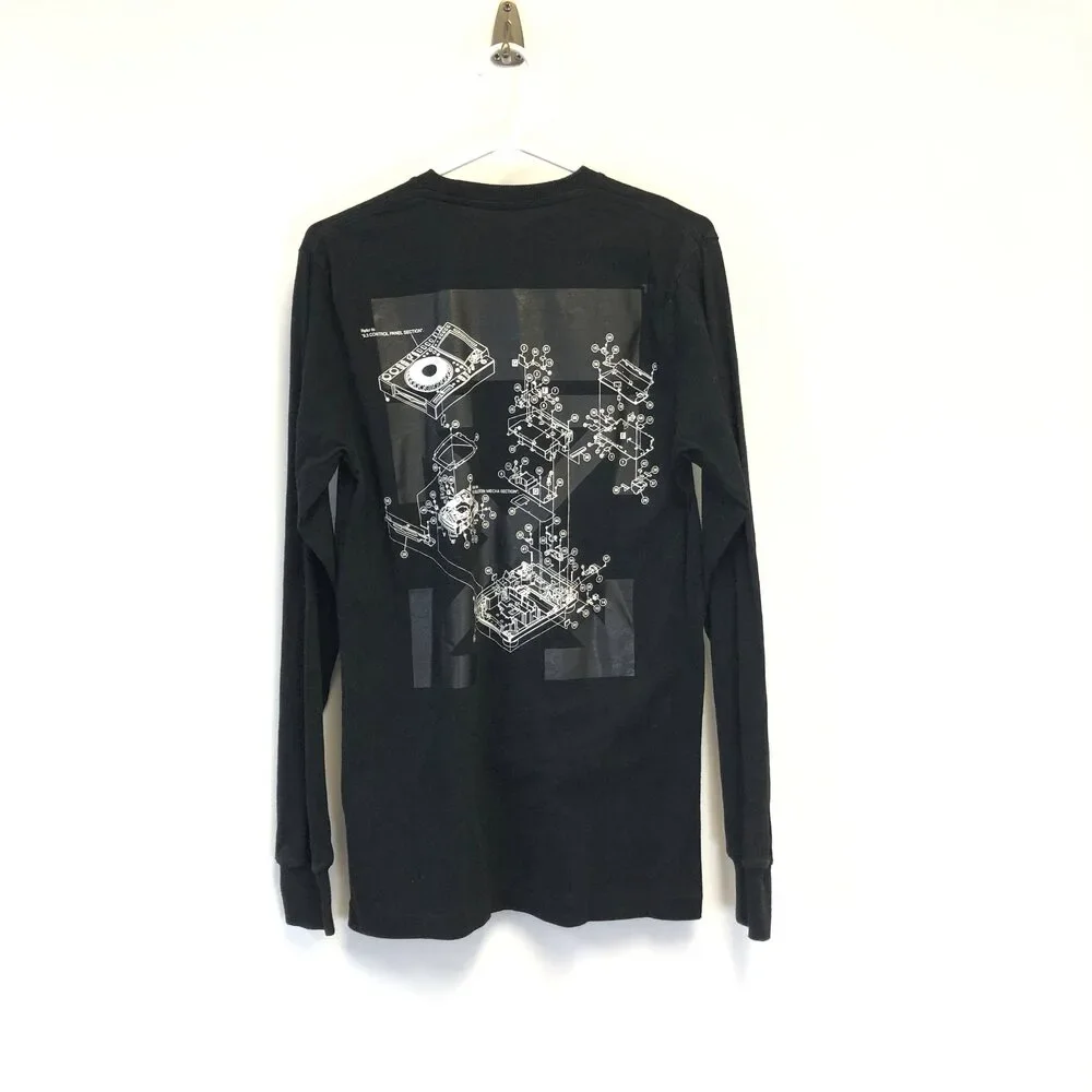 Off-White Graphic Long-Sleeve Cotton Tee Black – Size S - Picture 4 of 15